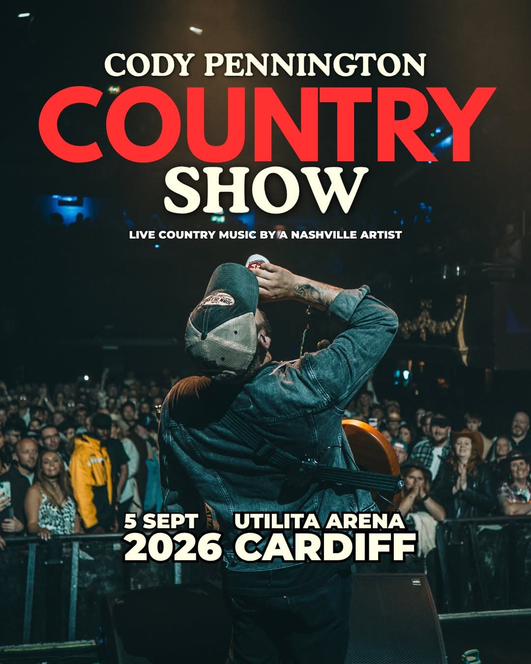 An announcement poster for a Cody Pennington show in Cardiff
